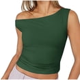 thumbnail image 6 of Tank Tops for Women under $5 Round Neck Sleeveless Solid Camisole Summer Tank Army Green L, 6 of 6