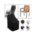 thumbnail image 4 of 1pc Stacking Outdoor Chair Cover Waterproof Dustproof Garden Patio Furniture Cover 210D Oxford Cloth All Weather Black Drawstring, 4 of 5