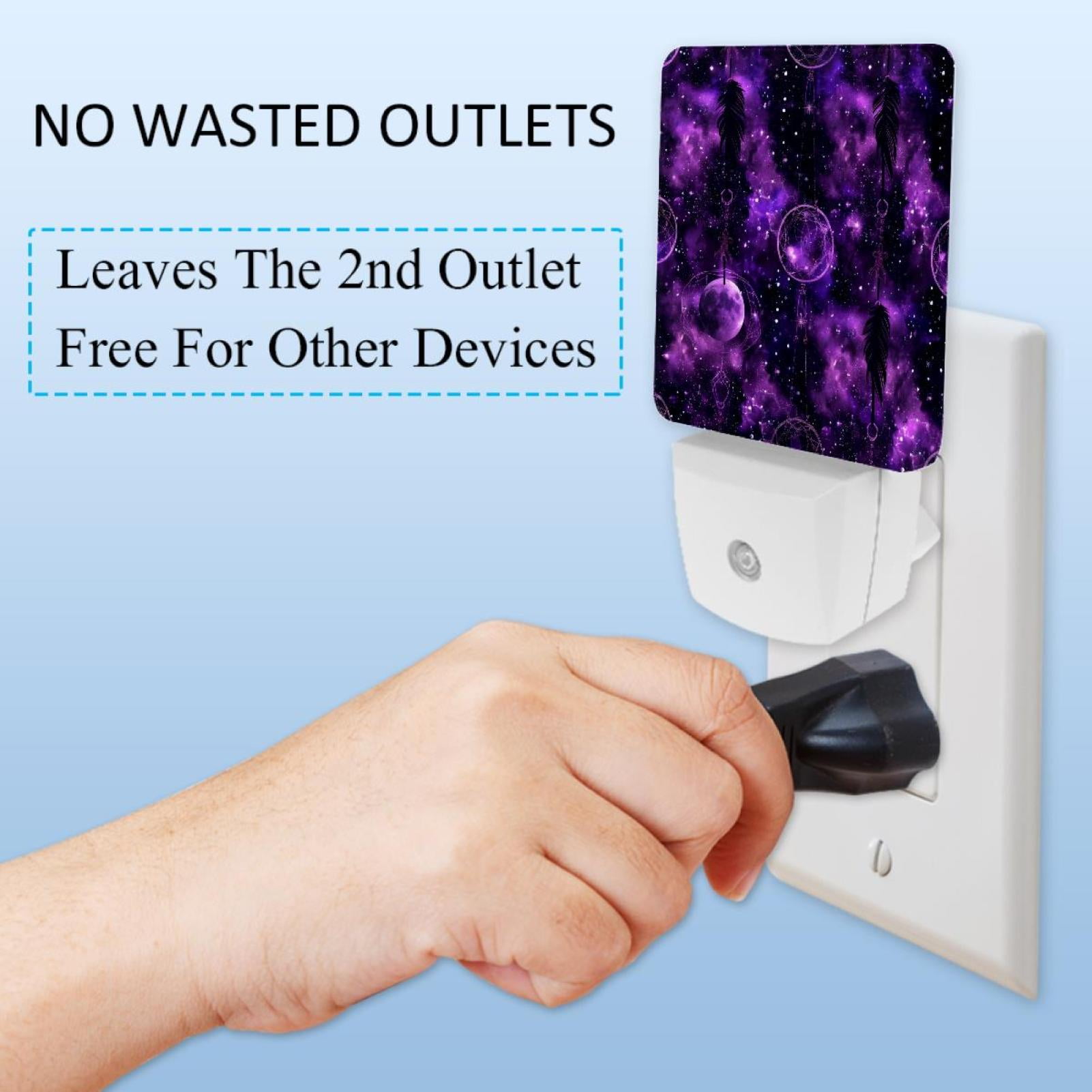 PhooArto Dreamcatcher Purple Pattern Plug in LED Night Light Auto Sensor Dusk to Dawn Decorative Night for Bedroom, Bathroom, Kitchen, Hallway, Stairs, Baby's Room, Energy Saving