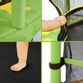 thumbnail image 3 of 55 Inch Kids Trampoline with Safety Enclosure Net, 4.5FT Outdoor Indoor Trampoline for Kids (GREEN), 3 of 5