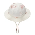 thumbnail image 3 of Inevnen Baby Bucket Hat Sun Protection Infant Wide Brim Fisherman Floppy Hat Floral with Chin Strap, 3 of 9