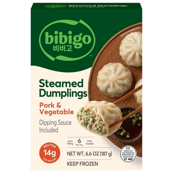 Bibigo Frozen Pork & Vegetable Steamed Dumplings, 6.59 oz