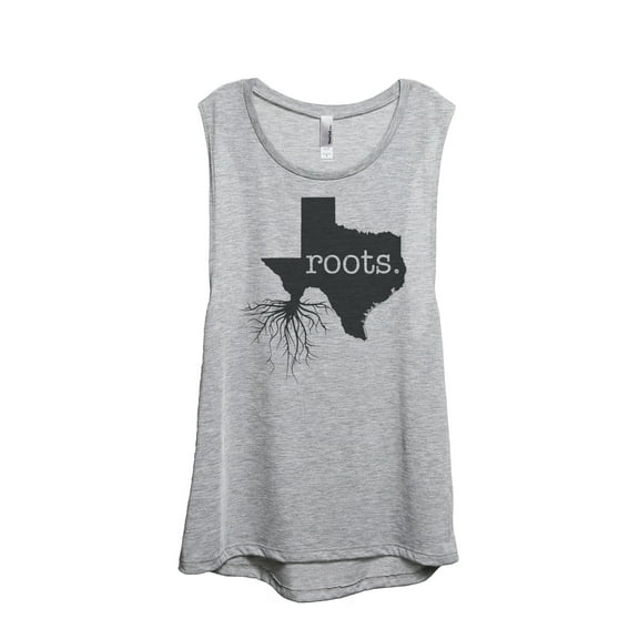 Thread Tank Home Roots State Texas TX Women's Sleeveless Muscle Tank Top Sport Grey Small