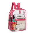 thumbnail image 2 of LAVA Clear Backpack Stadium Approved Heavy Duty Waterproof PVC Transparent School Bag for Travel Security Concerts Sport Events Pink, 2 of 9