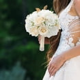 thumbnail image 1 of 高档婚礼手捧花香槟色白金玫瑰花束波西米亚结婚花束 白金香槟手捧花成品, 1 of 8