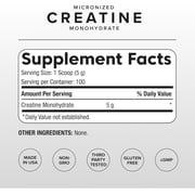 Puregen Labs Micronized Creatine Monohydrate Powder 500g – Pure, Unflavored, No Additives | 5000mg Per Serv (5g) - 100 Servings