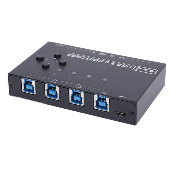 Usb USB 3.0 Switch 4 Ports USB Switch Selector with Desktop Controller for 4 Computers