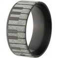 thumbnail image 3 of 10mm Flat Black Zirconium Ring with Lasered Piano Key Design, 3 of 3