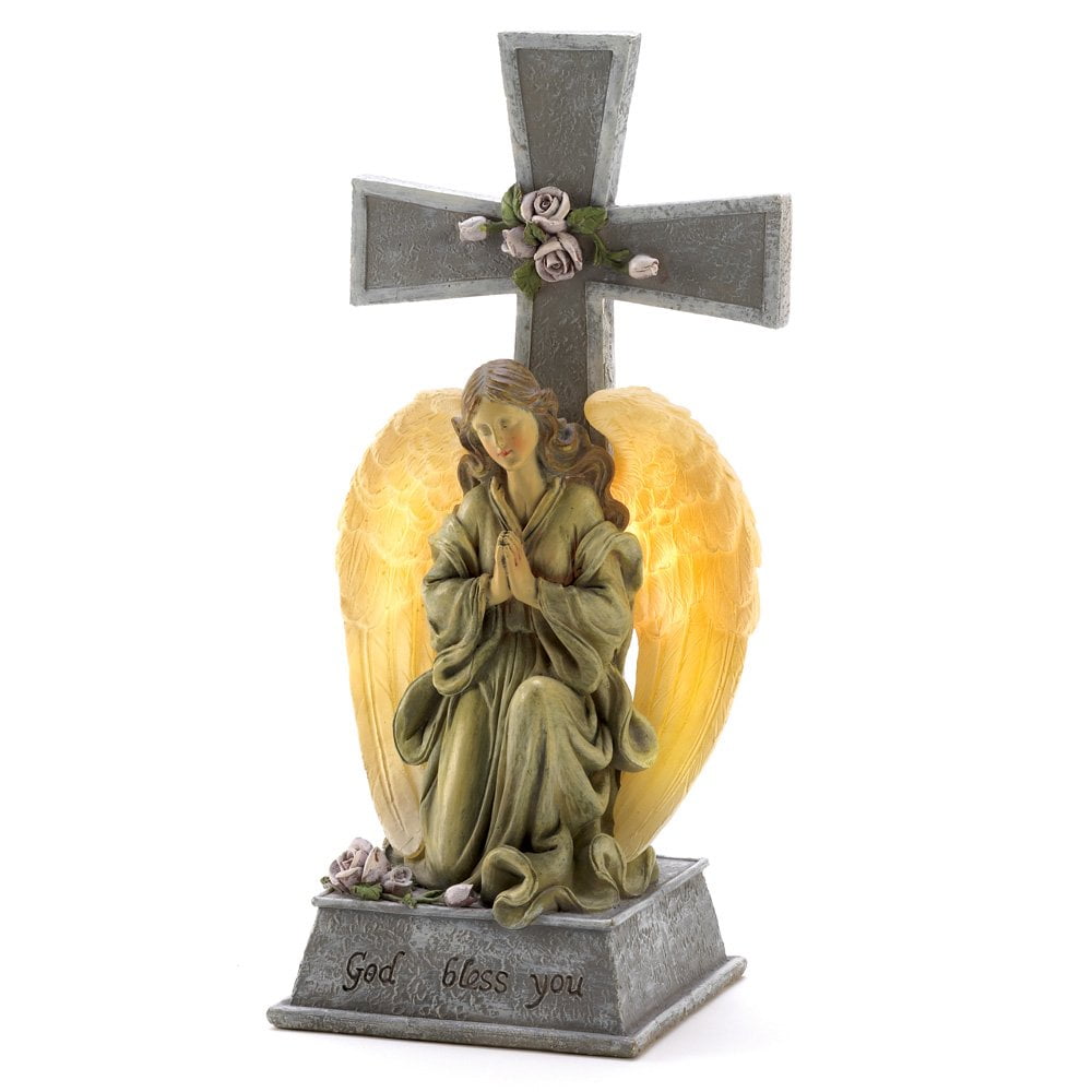Solar Garden Statues, Lawn Decorative Blessed Cross Small Solar Statue
