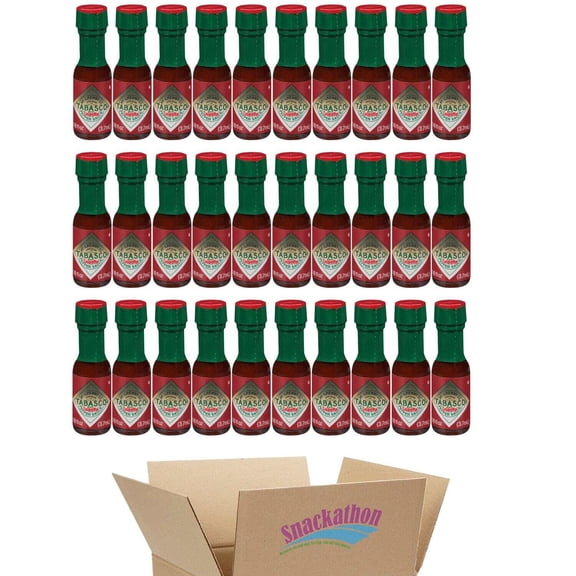 TABASCO Chipotle Pepper Hot Sauce Miniature Bottles, Pack of 30, 1/8 Ounce