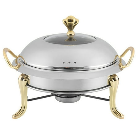 

1Pcs Mini Hotpot Pot Holder Stainless Steel Hotpot Set Tempered Glass Lid Chafing Dish Buffet Food Tray A