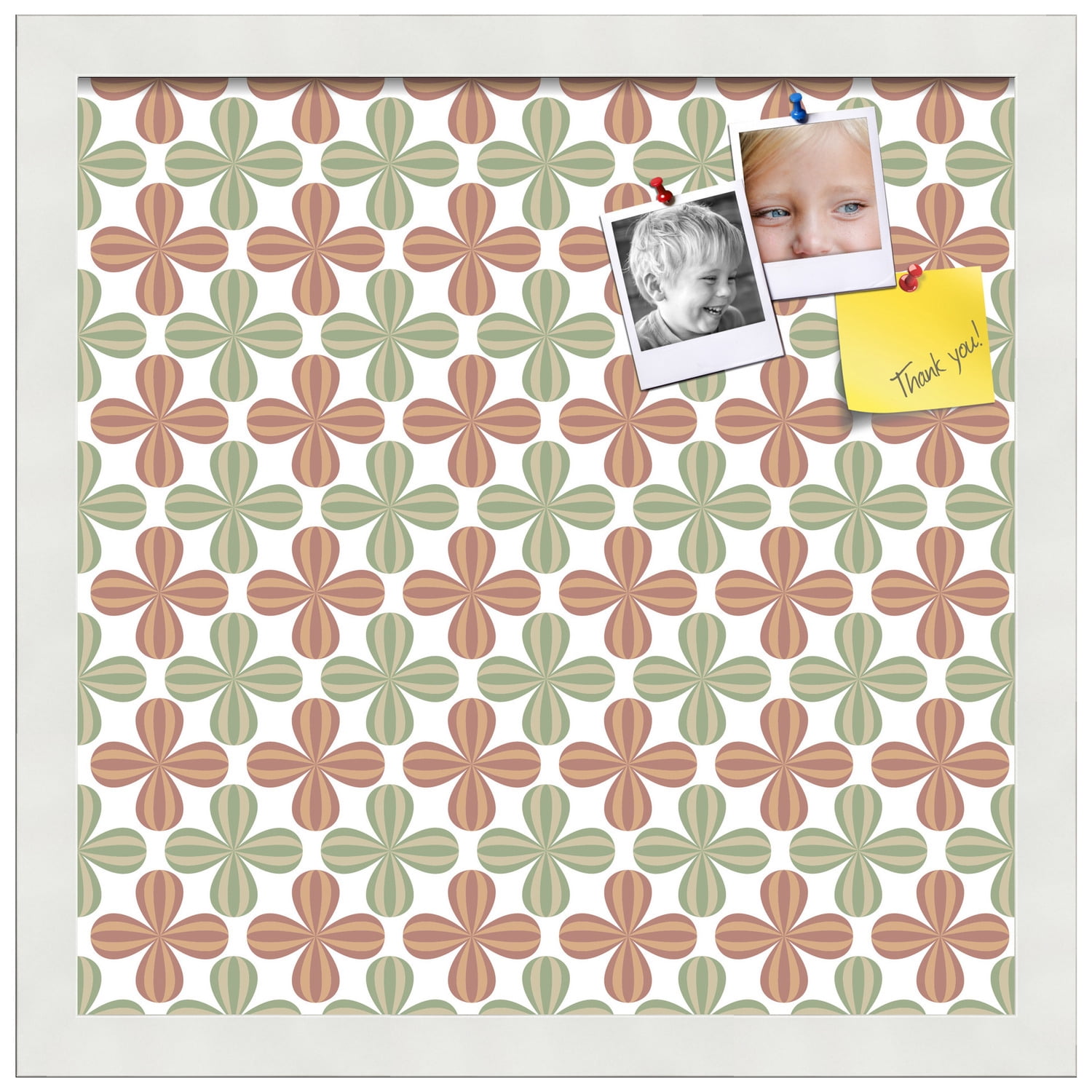 PinPix ArtToFrames 13x13 Custom Cork Bulletin Board    Poster Board Has a Fabric Style Canvas Finish, Framed in Satin White Frame (PinPix-558)