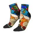 thumbnail image 3 of Salouo Stained Glass Cat Art Pattern Unisex Middle Tube Socks,Middle-Finger Knee High Socks Over The Calf Tube Stocking Crew Stockings for Women and Men Tube Socks, 3 of 8