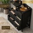 thumbnail image 4 of Ataujin 5 Drawer Mobile File Cabinet with Open Storage Shelf, Under Desk Storage Organization, Rolling Printer Stand and Fabric Lateral Filing Cabinet, Fits A4 or Letter Size Files, 4 of 6