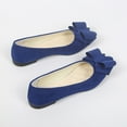 thumbnail image 5 of Miluxas Womens Bowknot Ballet Flats Pointy Toe Casual Flat Shoes Suede Dressy Wear to Work Slip on Moccasins Blue 6(37), 5 of 6