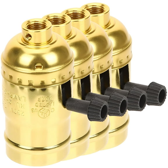 HIBIBUD Light Base E26/E27 Lamp Holder Socket Replacement Repair Kit for Table Lamps Vintage Aluminum 4 Pcs