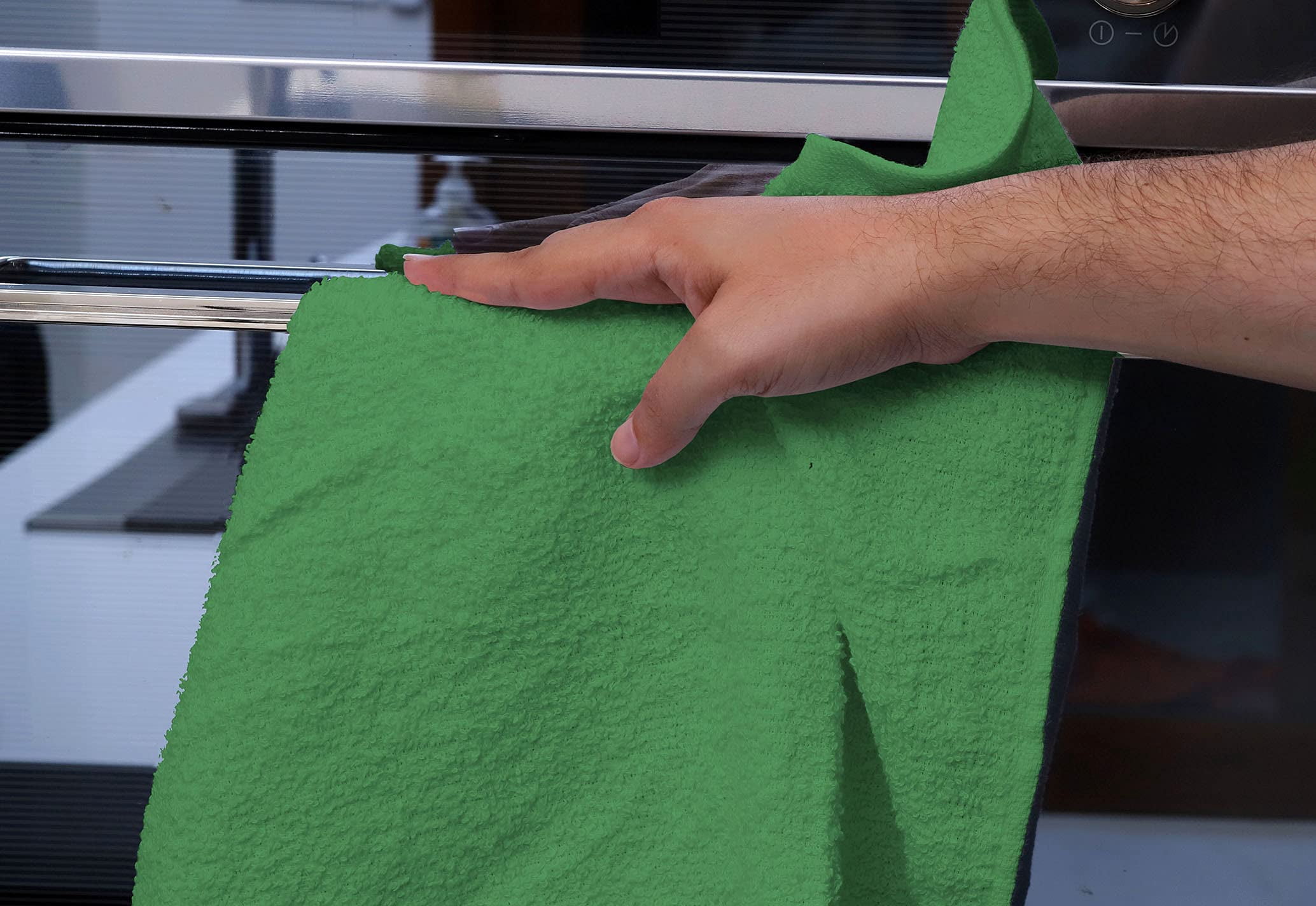 Avalon Towels Terry Bar Mop Towels (Value Pack of 60) Size 14"x17" – Absorbent and Durable, Multipurpose Towels, Cotton Cleaning Rags, Kitchen Towels, Restaurant Towels, Reusable Shop Rags (Green)