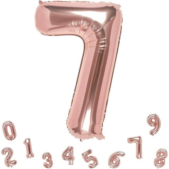 Rose Gold (Letter 7) Foil Balloon 34 Inch Birthday Decorative Balloon