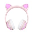 thumbnail image 1 of Niños portátiles LED que brillan intensamente auriculares auriculares de del oído de gato Rosado, 1 of 9