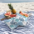 thumbnail image 6 of 2 Pack Outdoor Waterproof Throw Pillow Covers,Classic Sea Blue Coral Decorative Square Pillow Case Patio Pillowcases for Chair Couch Sofa 16x16in, 6 of 9