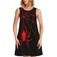 thumbnail image 1 of Balery Red Spider Vestidos de verano para mujer con estampado: vestido holgado sin mangas, vestido playero informal y cómodo para días calurosos., 1 of 7