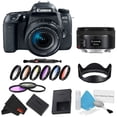 thumbnail image 1 of Canon EOS 77D Appareil Photo Reflex Numérique avec Objectif 18-55mm Ensemble avec Kit de Filtres 9 Pcs + Objectif 50mm (Modèle Intl), 1 of 5