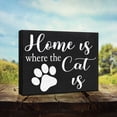 thumbnail image 4 of JennyGems Cat Gifts, Home is Where the Cat Is, 8x6 Inch Wood Shelf Sign, Wall Decor, Cat Novelty Gifts, Cute Cat Signs, Cat Lovers Gifts, Cat Mom Gifts for Women, Cat Signs Home Decor, American Made, 4 of 9