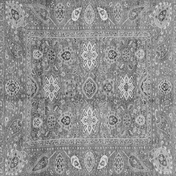 Ahgly Company Indoor Square Oriental Gray Traditional Area Rugs, 8' Square