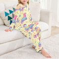 thumbnail image 2 of FORMRS Kids Pajama Set Fleece Long Sleeve Top Relaxed-Fit Pants Lounge Sleepwear, Sizes 3T-11Y, Neon Skates, 2 of 7