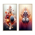 thumbnail image 2 of Designart "Geometric Metamorphosis Abstract Multiverse I" Formes Abstraites Art Mural Encadré Ensemble de 2 - Toile Encadrée Rose Transitionnelle pour Décoration de Salon, 2 of 6