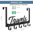 thumbnail image 4 of Over The Door Hooks, Towel Rack Towel Hooks for Bathroom, Towel Holder for Hanging Heavy Duty, Door Rack Over Door Hanger with 5 Coat Hooks for Bedroom Bathroom Kitchen, Black, 4 of 9