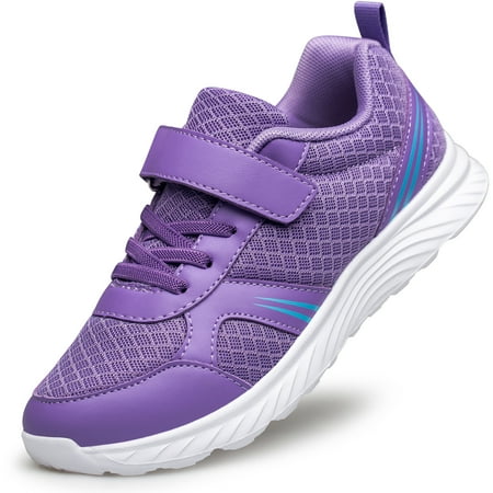 

vibdiv Girls Boys Athletic Running Shoes Kids Slip on Sneakers for Little Kid Purple Size 2