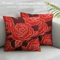 thumbnail image 3 of Nawypu  Red Rose Pillow Cover, Romantic Art Line Drawing Flower Petals Throw Pillowcases Decorative Cushion Cover for Wedding Valentine's Day Engagement Proposal Decor, 3 of 5