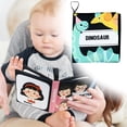 thumbnail image 2 of Baby Soft Cloth Crinkle Book, Polyester Fiber, Squeaky, High Contrast Patterns, Educational, Portable, Fit 0-6 Months Kids, 2 of 3