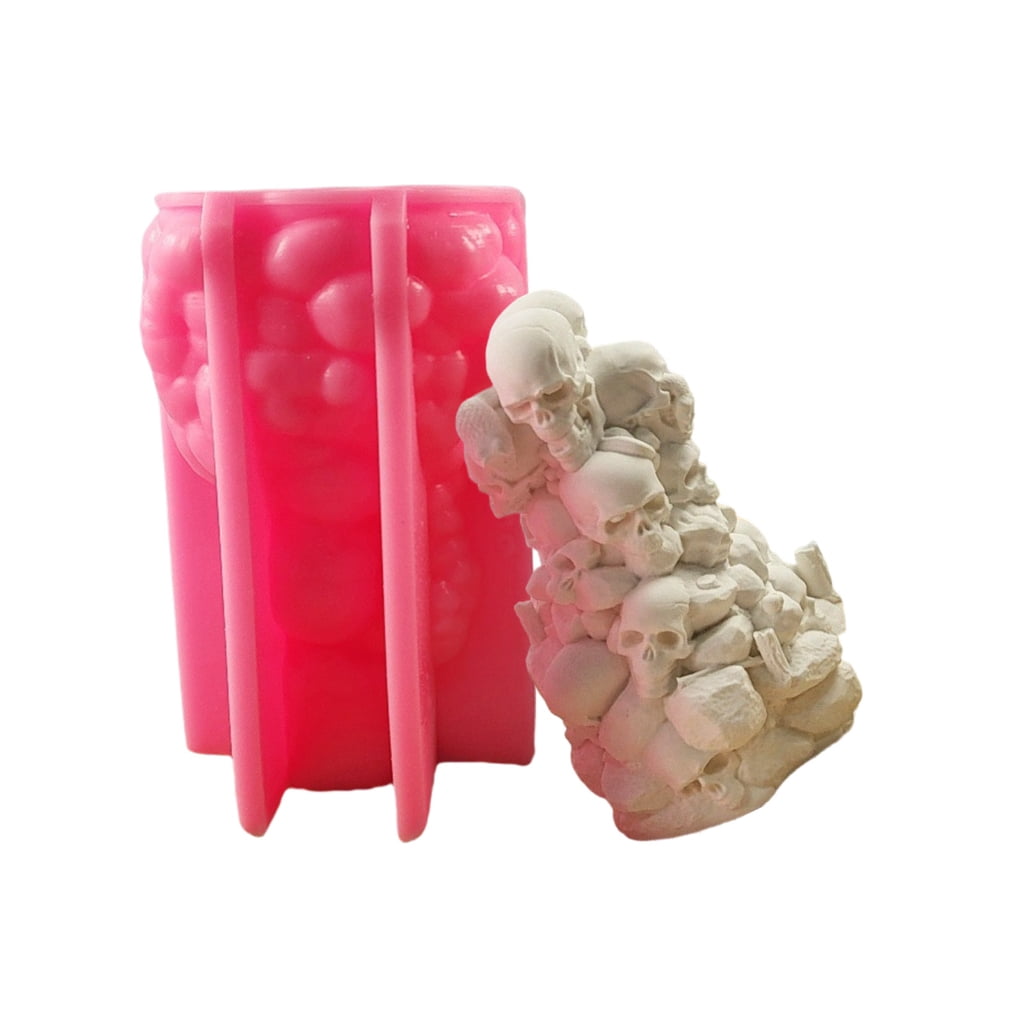 Halloween Skull Fingurine Silicone Molds Fondant Chocolate Silicone Molds for Epoxy Resin, Halloween Party Decoration