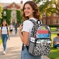 thumbnail image 3 of ZIATUBLES 17 Inch Clear Backpack, Heavy Duty Fabric & PVC Transparent Bag with Gray Bow Leopard Print Print, Large Capacity See Through Bookbag Easy to Clean for School & Travel, 3 of 7