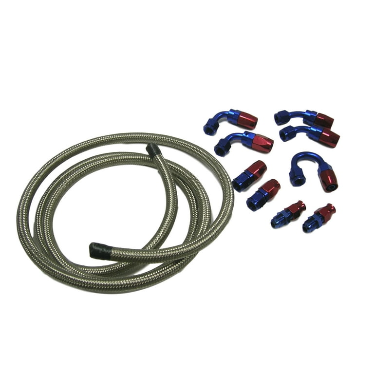 OBX Fuel Line Kit Universal Type ( Braided SS Hose +Accessories)