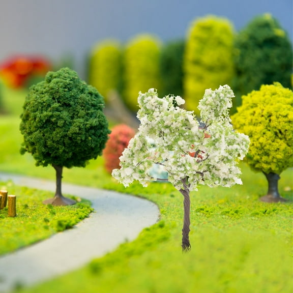 STRANDCHIC 2Pcs Decorative Mini Figure Tree Figurine Assorted Color Bonsai Decoration for Landscape Designers