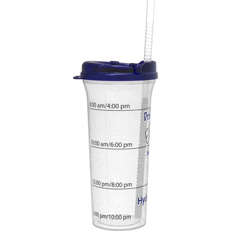 - 'Drink your Effin Water' Blue & Black Hydr-8 32oz Time Marked Water Bottle