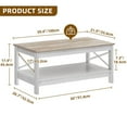 thumbnail image 2 of Coffee Table for Living Room,Modern Farmhouse Coffee Table with Storage,2-Tier Center Table for Living Room Wood Living Room Table Accent Cocktail with Sturdy Frame,black, 2 of 17