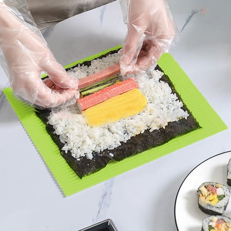 

GREEN DIY Silicone Sushi Roller Mats Reusable Sushi Rice Roll Mold Mat