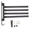 thumbnail image 2 of Aluminum Heavy Swivel Towel Bar Matte Black Multi Arm Wall Mount Rustproof More Storage Space Easy Installation for Various Items Best Choice to Organize, 2 of 8
