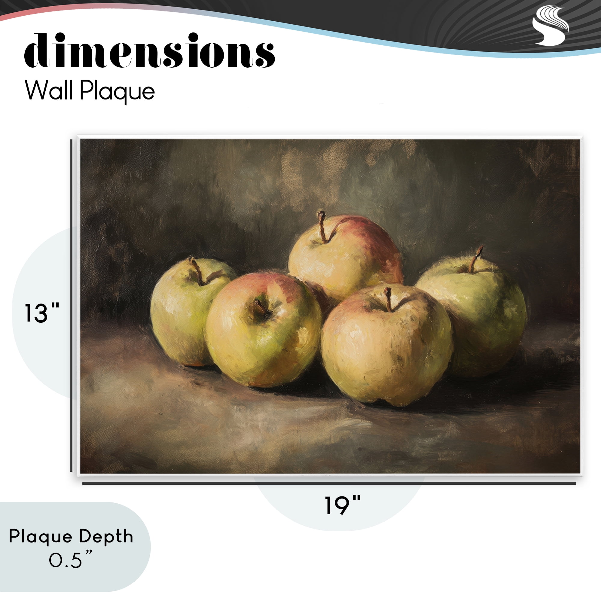 Stupell Industries Apples in Soft Shadow Wall Plaque Art, design by Petal Prints Design