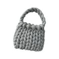 thumbnail image 4 of Bolso de Ganchillo para Mujer Bolso de Hombro Bolso de Mano Tejido Grueso a La Moda perfecl Gris Tamaño 22 cm x 18 cm x 13 cm, 4 of 8