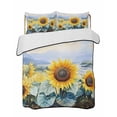 thumbnail image 2 of Quilts Twin Size, Sunflower Summer Soft Comforter Bedding Set for Bed, Vintage Farmhouse Field Floral Lightweight Quilted Bedspread with Pillow Cover(2 Pieces) for All Season, 68x86 Inch, 2 of 6
