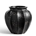 thumbnail image 3 of LE TAUCI 9.3 Inch Donut Vase, Black Ceramic Hollow Flower Vase with Bronze Speckle, Modern Decorative Vase for Living Room, Entry Table, Shelf, Mantel, Nordic Home Decor, 3 of 9