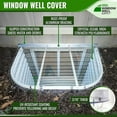 thumbnail image 4 of Window Well Supply - Egress Window Well Kit - Complete Basement Egress Window Kit - Includes Argon-Filled Basement Window, Window Well, Egress Ladder, Window Well Cover - 49"W x 36"P x 48"D, 4 of 4