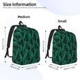thumbnail image 3 of Picia Mint Bird Feathers Printed Canvas Daypack - Stylish and Durable Vintage Compact Backpack - Class, Work, Travel, or Laptop Bookbag,Organized Compartments-Small, 3 of 6