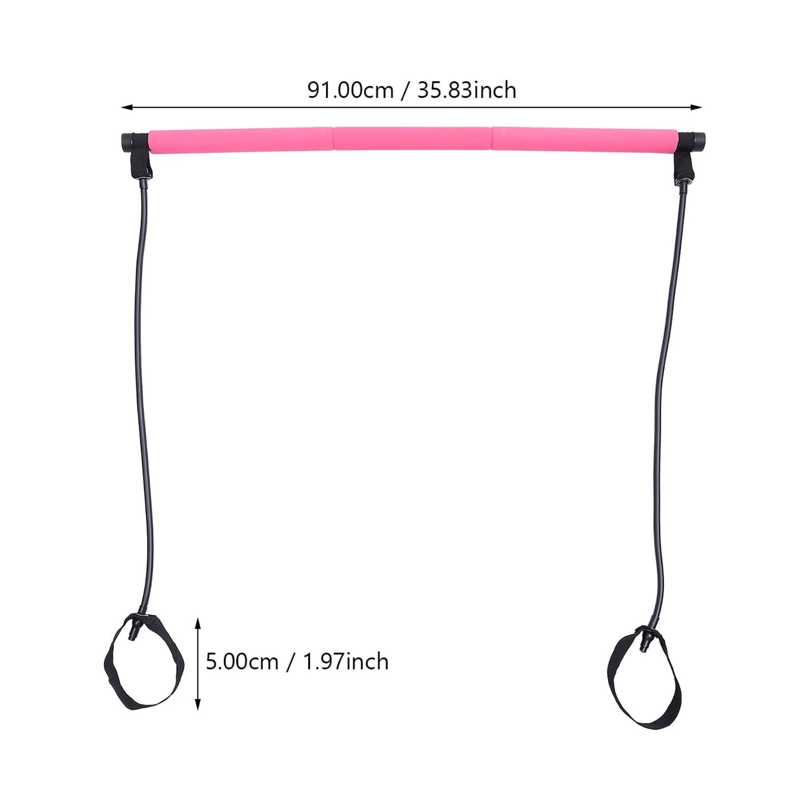 TABLZONE Pilates Resistance Band Set with Fitness Bar for Strength Training, Muscle Building, Sports Workout and Exercise