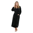 thumbnail image 4 of Turquaz Linen Super Soft Blush Plush Hooded Women's Robe (Large / Black), 4 of 4